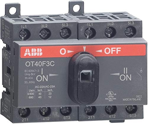 ABB OT25F3C Lastumschalter 3-polig 25A m. schwarzem Knebelgriff I-0-II