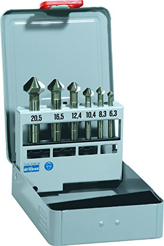 ALPEN Kegelsenker Set HSS-Cobalt 6-teilig (ø 6,3 - 20,5 mm, Entgrat- und Senkwerkzeug für Bohrungen, nachschärfbar) M229000096100