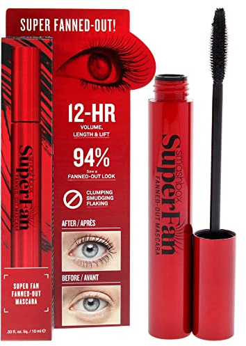 Smashbox Mascara SuperFan Dona una Moderna Lunghezza per 12 Ore- (0.33 oz/10 ml)