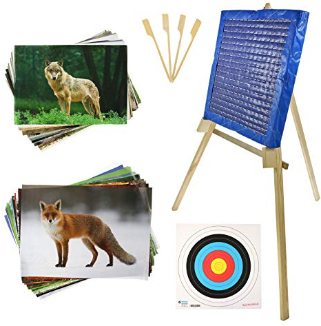 EINSTEIGERSET | Zielscheibe aus Stroh - inkl. Ständer und Auflagen (90x90, Strohmatte) Für Pfeil und Bogen, Bogenschießen, Bogensport