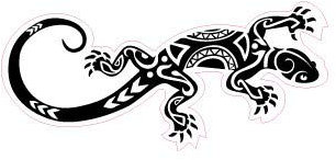 salamandre maori Lizard logo 652 autocollant sticker - Taille : 12 cm - Couleur : noir