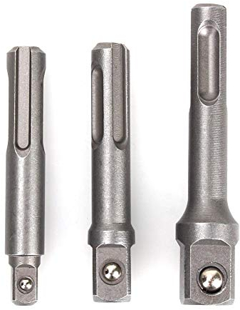3Pcs Impact Drill Bits Hex-shank Drill Bits SDS Plus Socket Adapter for Screws, Nuts 1/4 3/8 1/2