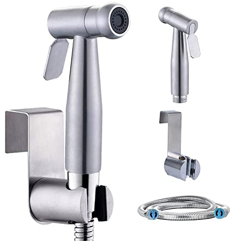 Kit de Pulvérisation de Toilette en Acier Inoxydable, Douchette à Main Bidet Avec Pulvérisateur à Pression Réglable pour Hygiène Personnelle et Soins de Nettoyage