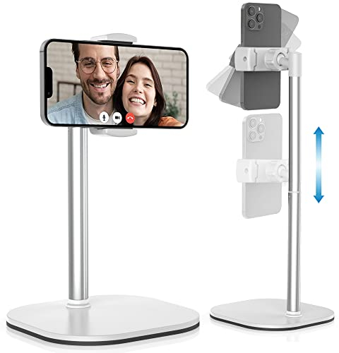 COOPER ChatStand, Soporte Movil Mesa Ajustable para Grabar, Tripode Movil Videos, Soporte Telemovel Mesa, Tripe Telemovel, Tripode para iPhone et Samsung et Android (Blanco Escarcha)