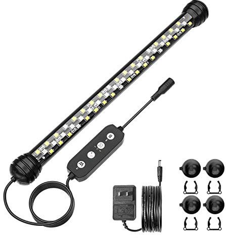 SEAOURA Aquarium Led Beleuchtung mit Timer, Aquarium licht mit automatischer Ein-/Ausschaltung, Vollspektrum, 10 Helligkeitsstufen, für Aquarium