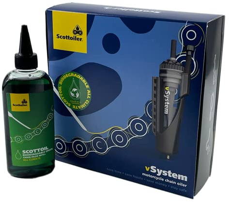 Scottoiler vSystem Huileur automatique pour chaîne – y compris 250 ml All Climate Scottoil Vert..