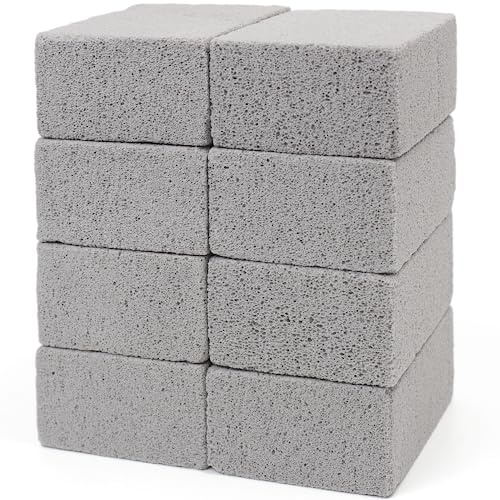 Non Scratch BBQ Grill Stone Cleaning Block Griddle Brick Oven Stone Scrubber Blackstone Cleaner, 8 Pack GrayMagic Stone for Removing Stains，Cleaning Flat Top Cookers，Toilet，Pool，Exfoliation Dead Skin