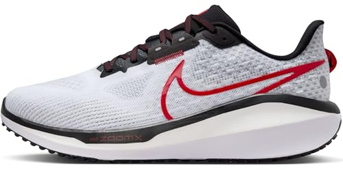 Nike Herren Vomero 17 Straßen-Laufschuhe, White/Fire Red/Platinum Tint/Black, 42.5