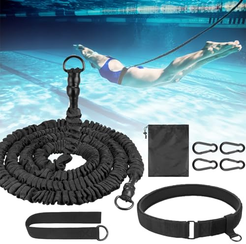Schwimmgurt für Pool 2.5-7.5M Schwimmtrainer, Schwimmgürte mit Gurtband und Verstellbarem Gürtel, Schwimm-Übungsgürtel für Erhöht Kraft und Ausdauer