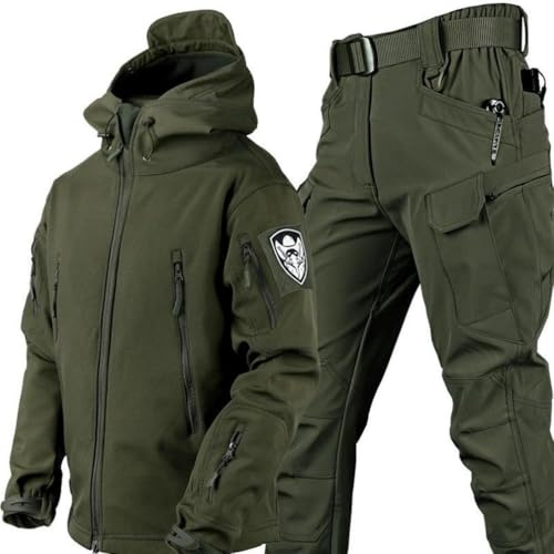 BESTXH 04,L, Uniformes TáCticos para Hombres, Conjuntos De Trajes De Combate Militares Impermeables del EjéRcito, Camuflaje Softshell Chaqueta Pantalones Ropa De Caza