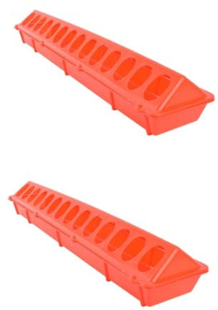 SEWOART 2St Langer Trog Küken füttern Langen Trog füttern Entenfresser Gänsefutter Fütterung vogelfutterspender vogelfutterhäuschen Taubenkäfig Futterhalter Taubenfutterhalter Plastik rot