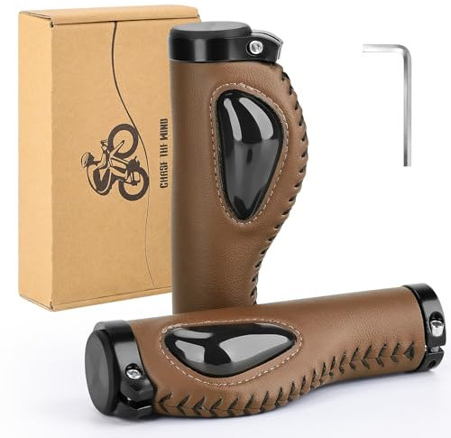 GXCROR Ergonomische Fahrradgriffe Mit Silikon-DäMpfung, Hochwertige Lenkergriffe aus PU-Material Anti-Rutsch Design, Beidseitig Verriegelbar für Mountainbike/Rennrad/Citybike