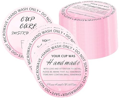 Cup Care Instructions Cards Tumbler Care and Cleaning Cards 2.5 Inch Tumbler Care Instruction Cup of Cleaning Mug Insert Customer Directions Reminder Card for Business Package Insert 200 Pcs (Pink)