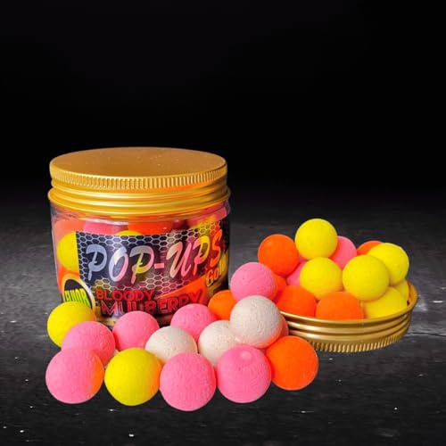Fluor Pop ups Gama Gold Pro Elite Baits | Cebos Pesca Carpa | Artificial Baits Carp (Bloody Mulberry, 14/15mm)