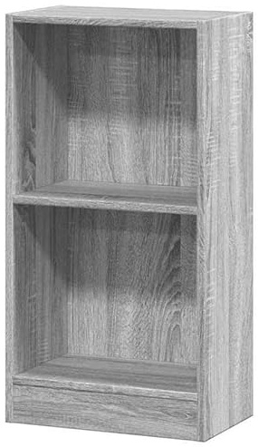 Eleganz Estantería gris Sonoma 40 x 24 x 76 cm – Moderno sistema de estantería de madera para salón, oficina y más – solución de almacenamiento estable para libros y decoración