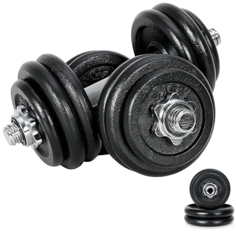 Novonova Haltere Musculation, Alteres Musculation Reglable, Haltères Réglables avec Poids Musculation 10/15/30KG, Kit d'Haltère Dumbbells Home Gym, Disque avec Barre Muscu, Dumbbell Set Noir