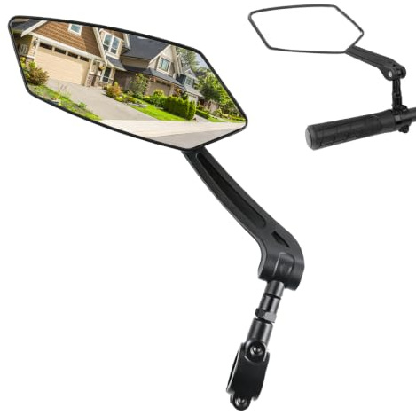 1 Piece Espejo Bicicleta, Espejo Manillar Universal, Izquierdo Plegable Y Giratorio 360 Grados, para Bicicleta Electrica Y Bicicleta de Trekking para Mayor Seguridad En Circulacion (izquierda)