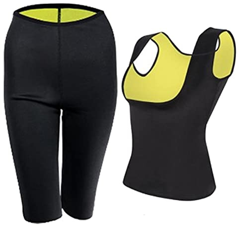 UxicRuya Combinaison de Survêtement En Néoprène pour Femmes, Corset Modelant et Pantalon, Ensemble pour Le Sport, Le Fitness, L'entraînement, La Course à Pied