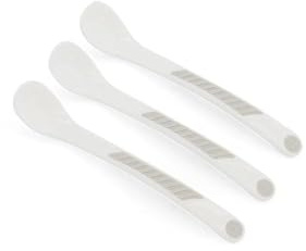 Twistshake Baby Feeding Spoon Set - 3 Pack | BPA-Free Baby Weaning Cutlery Set for Childrren | Learning Set for Kids | 6m+ | White