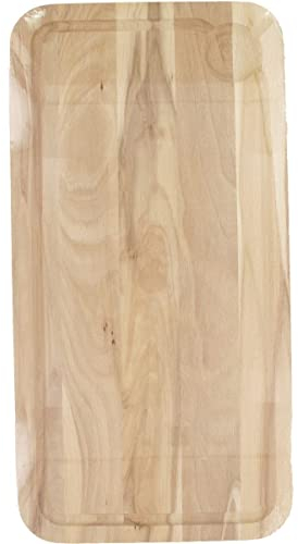 Fackelmann 3181050 - Tagliere rettangolare con scanalatura, tagliere in legno, tagliere, legno, 45 x 25 x 1,6 cm