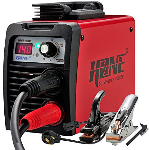 HONE Stick Welder, 110V/220V Actual 140Amp ARC Welder Machine, IGBT Inverter Digital Display LCD Welding Machines with Hot Start Arc Force Anti-Stick, High Efficiency for 1/16-1/8 Welding Rod.