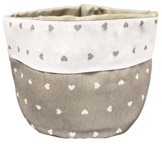 Russo Tessuti Centrotavola Contenitore Porta cialde Zucchero Caffe' Oggetti Cucina Cuori Lucy-Beige