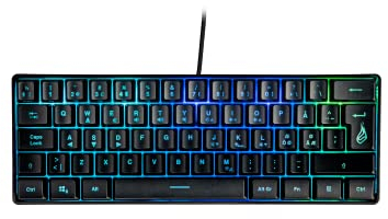 Surefire Kingpin X1 60% Gaming Tastiera Nordic, Gaming Multimedia Keyboard Piccola e Mobile, Tastiera RGB con illuminazione, 25 tasti anti-ghosting, layout scandinavo QWERTY
