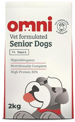 OMNI Hypoallergenic Dog Food for Senior Dogs 2kg - Protein-Rich Dry Kibble, Made in the UK with Natural Ingredients, Backed by Vets, Supported By Science, Dragons’ Den Winners