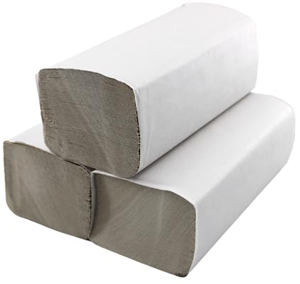 Pakla - 10.000 Blatt Papierhandtücher Grau - 1-lagig 25 x 23 cm ZZ-Falz Natur- All Zweck Papiertücher - Spender tauglich - Einweghandtücher - Einmalpapier - Universaler gebrauch