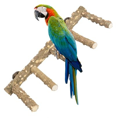 Wagably Bird Ladder Perch for Cage - Natural Wooden Bridge, Exercise Stands for Parrot Climbing - Pet Training Ladders - Hanging Playground -Toys for Parakeet, Cockatiel, Conures, Lovebirds, Budgie