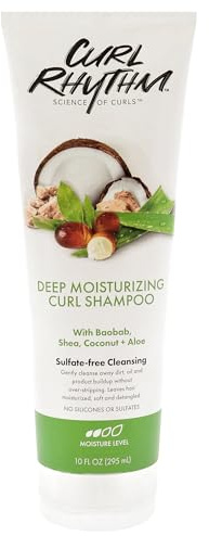 Curl Rhythm Deep Moisturizing Curl Shampoo - Curly Hair Shampoo for Hydration - With Shea Butter and Coconut - Silicone and Sulfate Free - 295 ml