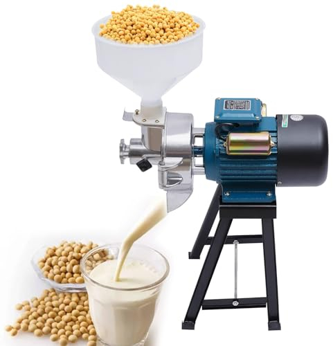 WXFKLDJ Macinino Elettrico per Cereali Macina Mais 2200 W Macinino per Farina Uso Umido E Secco Mulino per Cereali con Regolatore di Spessore Dell'imbuto Macinatrice per Riso E Grano Macinino