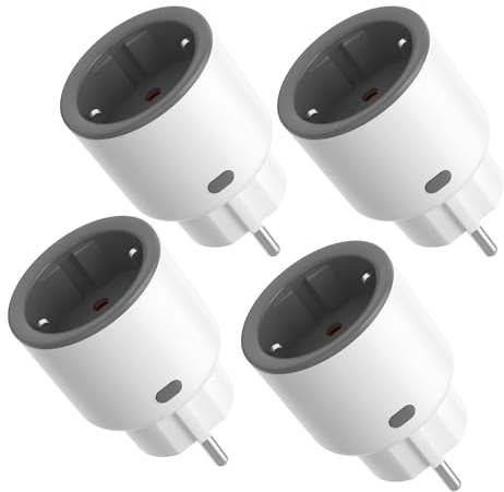 SONOFF S60TPF Prise Intelligente WiFi 16A 4PACK (Type F/E), Prises de Courant, Contrôle à Distance et Programme de Temps via eWeLink APP, Compatible avec Alexa/Google Home, 16A/4000W