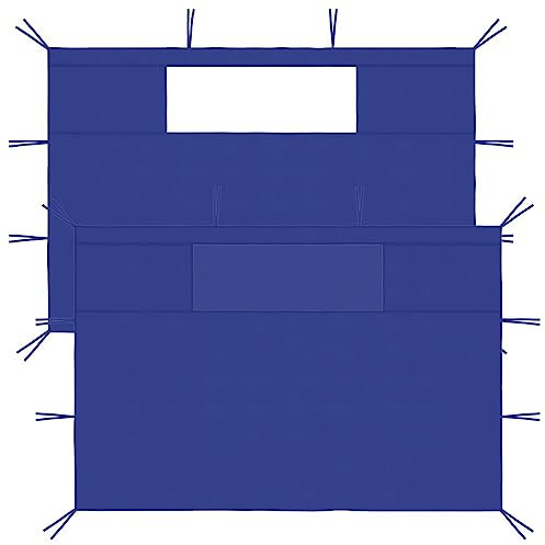 Iiaky Pavillon-Seitenwände mit Fenstern 2 STK. Blau TerassenüBerdachung Gartenpavillon Winterfest