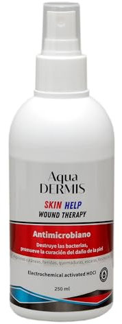 AquaDermis Wound Therapy Spray with Hypochlorous Acid – Natural Skin Disinfectant for Wounds, Burns, Acne, Eczema & Tattoos – Alcohol-Free | Safe for Sensitive Skin | 250 ml