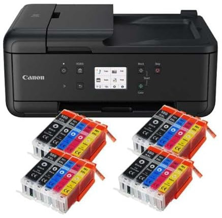 IC-Office TR7650 Farbtintenstrahl Multifunktionsdrucker 4-in-1 (Drucken, Kopieren, Scannen, Faxen, ADF, WLAN, AirPrint) schwarz + 20 XXL Tintenpatronen