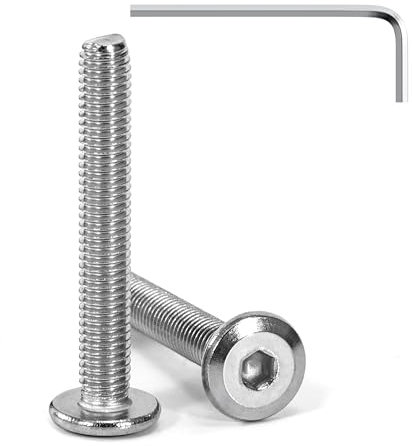 Tunejoy Tornillos de Cabeza Plana M5 x 35 mm Tornillo de Cabeza Hexagonal de Acero Inoxidable A2 V2A Perno de Muebles con llave Allen Rosca Completa 20 Piezas
