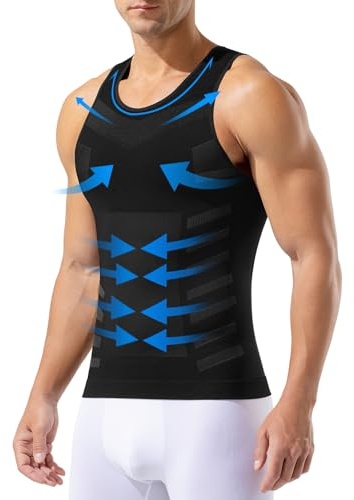 Mauro Kane Camiseta de Compresión Hombre Camiseta Reductora Chaleco de Compresión Adelgazante Camisa Body Shaper Faja Deportivas