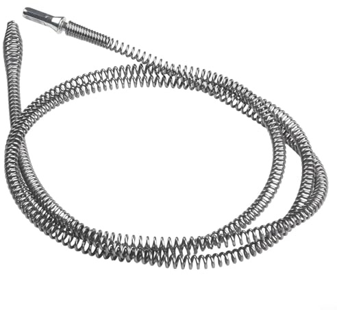 Herramienta de dragado de tuberías con conexión de taladro eléctrico para limpiar bloqueos en fregaderos de cocina, baño, ducha y sistemas de drenaje de suelo, acero al manganeso (C)