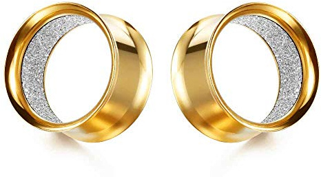 COOEAR Mejora los medidores de Orejas de Carne Túneles y Tapones de Ojales Camillas de Doble Acampanado Pendientes expansores de 6mm a 25mm.