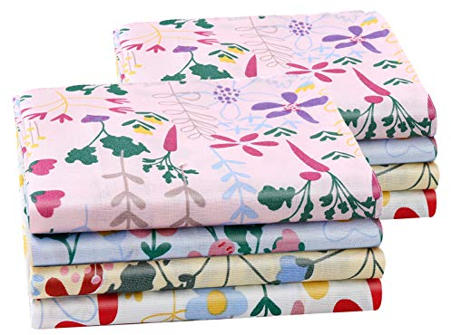 Houlife Bunte Blume Taschentücher aus Reiner 60S Baumwolle Damen Blumenmuster Stofftaschentücher 4 Farben für Mädchen Kinder Studenten Alltagsgebrauch, 4/8 Stücke, 34x34cm
