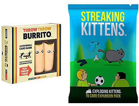 Exploding Kittens Throw Throw Burrito by - A Dodgeball Card Game - Family-Friendly Party Games+Streaking Kittens: This Is The Second Expansion of, Barraja De Cartas