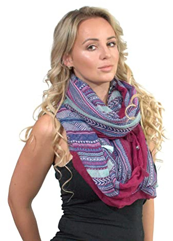 Basic Sense Boho Aztec Snood Scarf Multicoloured Infinity Tube Scarf