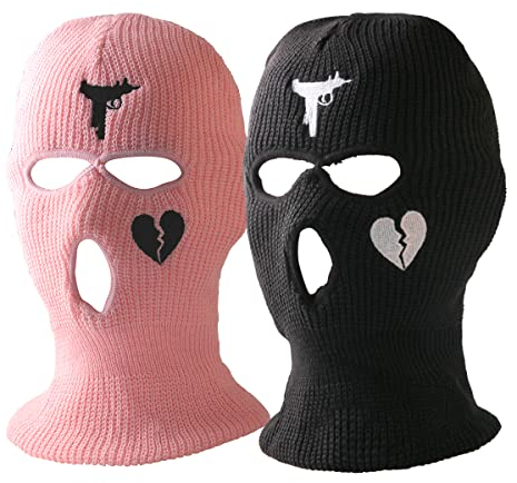 2 Piezas Máscara de Pasamontañas, Invierno Punto Capuchas faciales, Calientes Balaclava de 3 Agujeros, Motociclismo, Esquí y Otros Exterior Actividades Gorro para Hombres o Mujeres