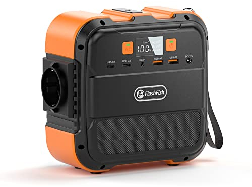 FlashFish Générateur Électrique 98Wh/26400mAh, Station Électrique Portable 120W (crête 240W) avec sortie CA 230V, USB, Type-C charge rapide, Batterie de Secours pour Extérieur, Camping, Jardin,Voyage