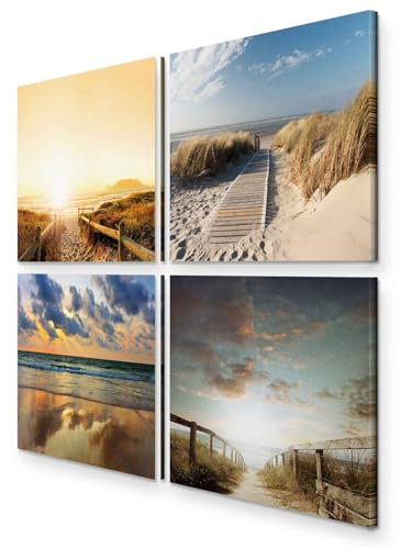 murando - Quadri Moderni Fonoassorbenti Soggiorno, Dune Spiaggia, 80x80 cm
