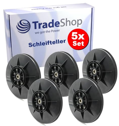 5x Trade-Shop Klett Schleifteller/Haftteller/Stützteller 225mm kompatibel mit Powerplus X 0476, X 0477, X 0478, Pattfield PE-710 TBS