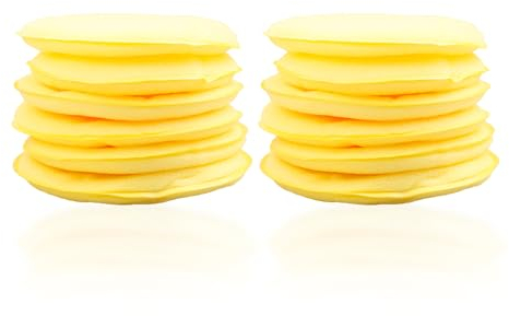Tabanzhe 12 Pcs Car Polishing Pads - Practical Yellow Soft Foam Applicator Pads for Car Polishing and Waxing, Sponge Pads for Efficient Vehicle and Auto Cleaning