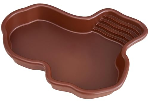 Shurzzesj Reptilien-Futternapf Mit Drainage, Große Reptilien-Wasserschale, Großes Reptilien-Badeschale, Schildkröten-Badebecken, Schildkröten-Badeschale Für Nahrung Und Wasser, Reptilien-Badebecken