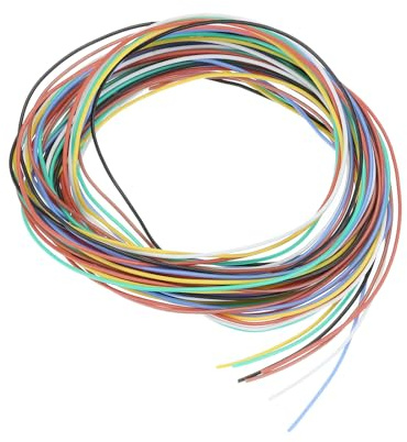 QUARKZMAN Calibro 30 Filo di Collegamento in PVC 1,5m/5 Piedi 30AWG Bobina Filo Elettrico Flessibile Ul1007 Trefoli Rame Stagnato 7 Colori, 0,08cm Dia per Collegamenti Interni Aeromodelli
